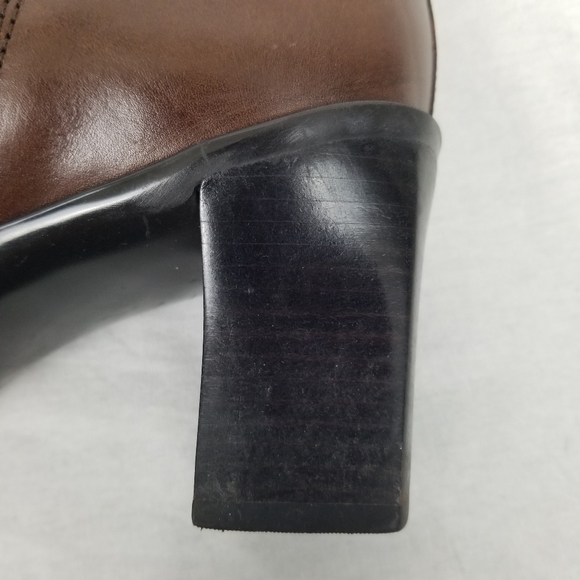 Antonio Melani brown leather ankle/chunky heel boots 9.5 M - Picture 10 of 13